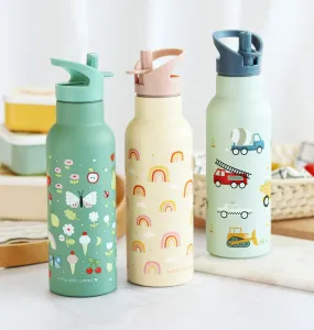 A Little Lovely Company - antikorová fľaša na pitie, 500 ml - dúha