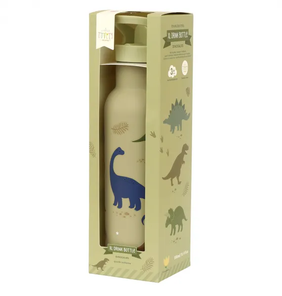 A Little Lovely Company - antikorová fľaša na pitie, 500 ml - dinosaury