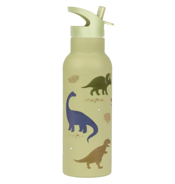 A Little Lovely Company - antikorová fľaša na pitie, 500 ml - dinosaury