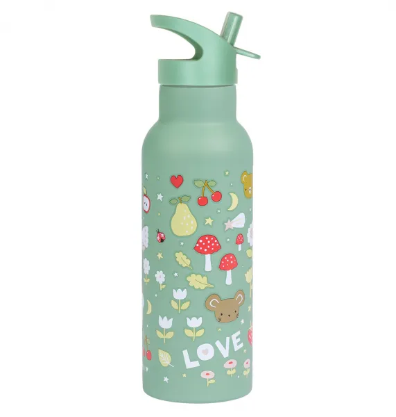 A Little Lovely Company - antikorová fľaša na pitie, 500 ml - radosť