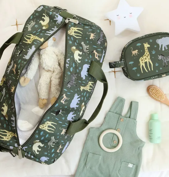A Little Lovely Company - detská cestovná taška - zvieratá zo savany