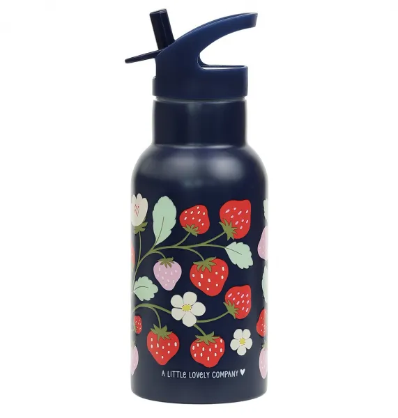 A Little Lovely Company - antikorová fľaša na pitie, 350 ml - jahody