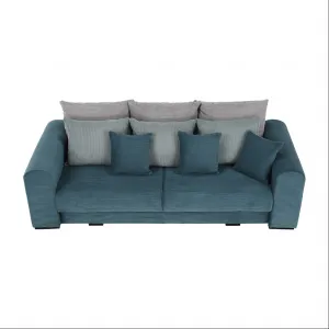 Extra priestranná pohovka, modrá/mentolová/svetlosivá, GILEN BIG SOFA