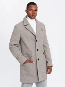 Elegantný kabát pre pánov popolový