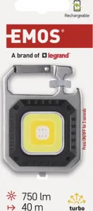 EMOS COB LED NABÍJECÍ PŘÍVĚŠKOVÁ SVÍTILNA 750 LM