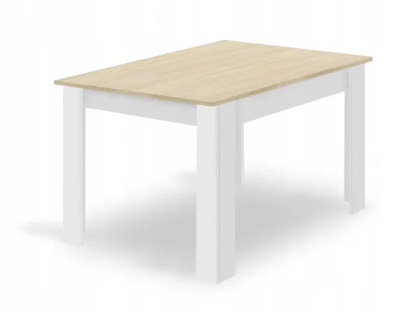 Súprava obdĺžnikový stôl 120x80 dub sonoma + 4 stoličky MARK white