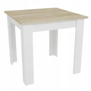 Súprava štvorcový stôl 80x80 dub sonoma + 4 stoličky MARK white