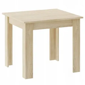 Súprava štvorcový stôl 80x80 dub sonoma + 4 stoličky MARK white