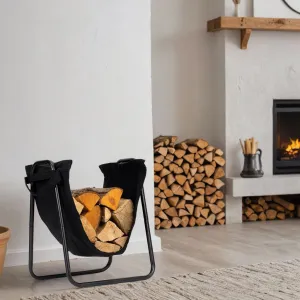 SURAT kovový drevený stojan čierny