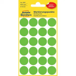Avery Zweckform Etikety kruhové 18mm Avery odnímateľné zelené