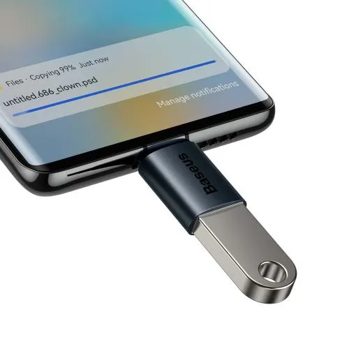 Adaptér USB-C do USB-A Baseus Ingenuity, OTG (niebieski) 031666