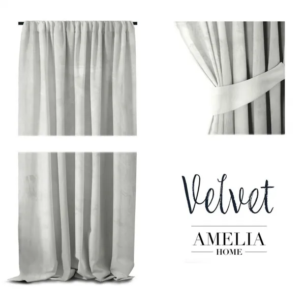 ArtFlhf Tieniaci záves VELVET PLEAT  P | 140 x 270 cm Farba: Biela