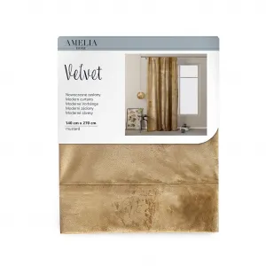 ArtFlhf Tieniaci záves VELVET PLEAT  P | 140 x 270 cm Farba: Horčicová