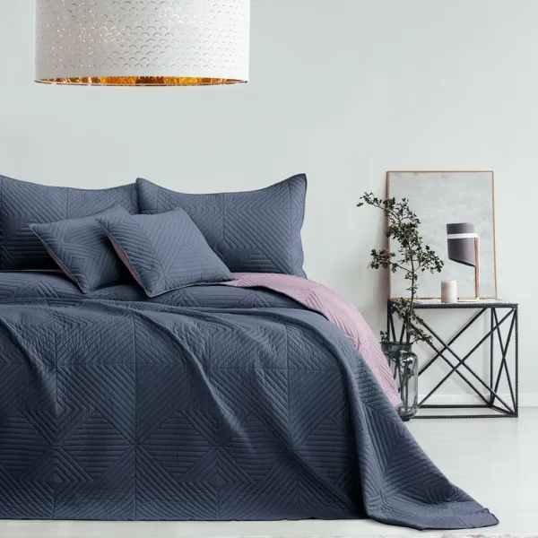Prikrývka na posteľ AmeliaHome Softa tmavomodrý/fialový, velikost 220x240