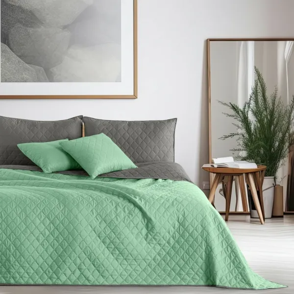 Obojstranný prehoz na posteľ DecoKing Axel mentolový/oceľový, velikost 170x210