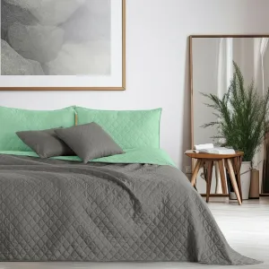 Obojstranný prehoz na posteľ DecoKing Axel mentolový/oceľový, velikost 170x210