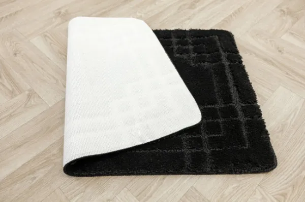 Kúpeľňový koberček Sego čierny, mozaika