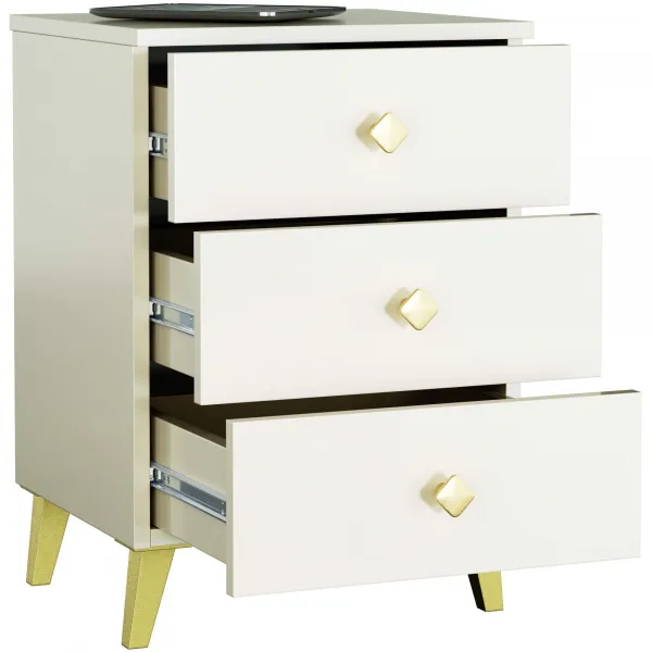 Ak furniture Komoda MOBI K-03 kašmír/zlatá