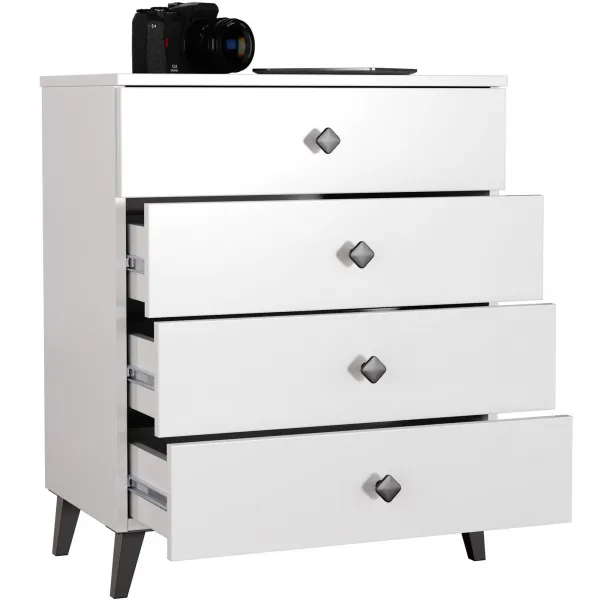 Ak furniture Komoda MOBI K-04 bílá/černá