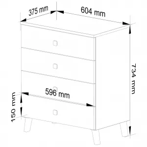 Ak furniture Komoda MOBI K-04 bílá/černá