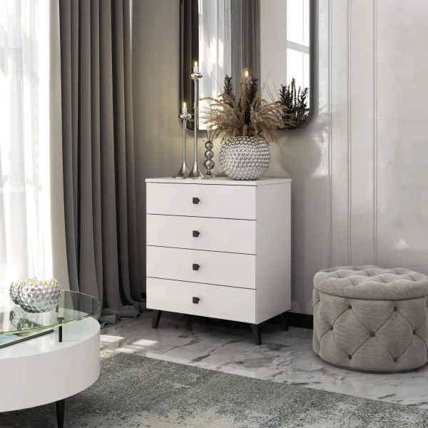 Ak furniture Komoda MOBI K-04 bílá/černá
