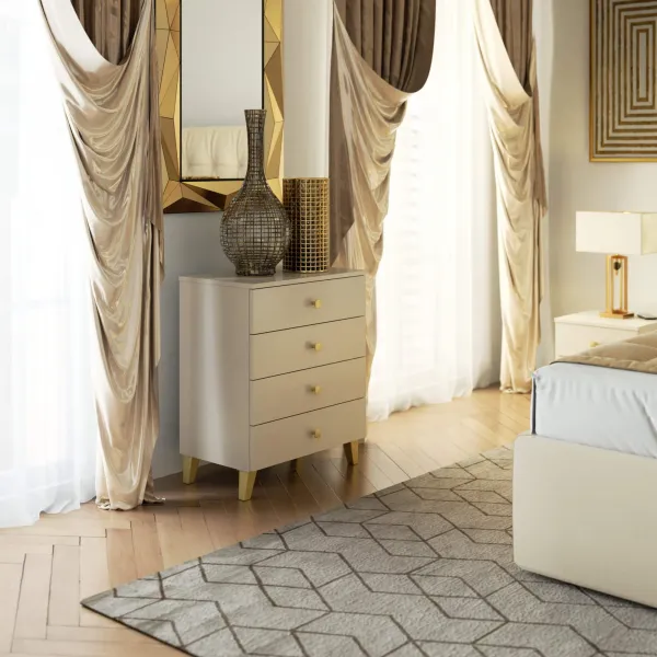 Ak furniture Komoda MOBI K-04 kašmír/zlatá