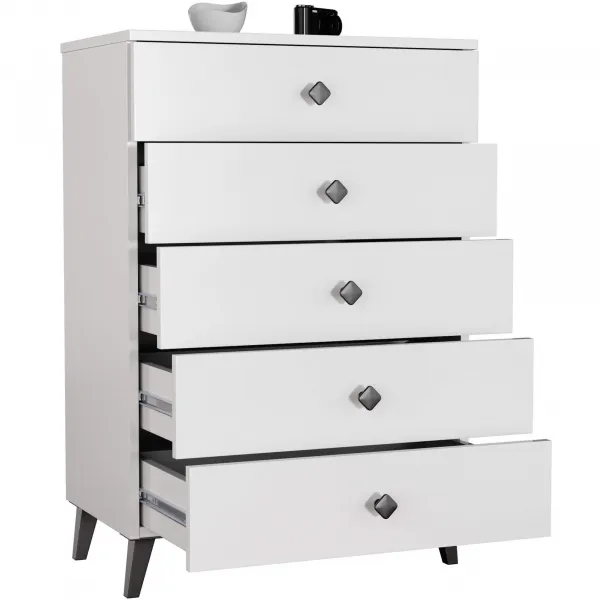 Ak furniture Komoda MOBI K-05 bílá/černá