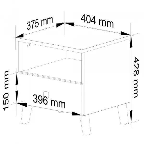 Ak furniture Noční stolek MOBI K-01 bílý/černý