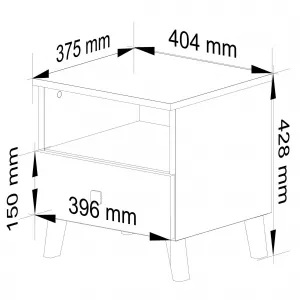 Ak furniture Noční stolek MOBI K-01 bílý/černý