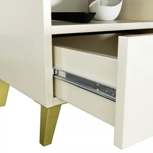 Ak furniture Noční stolek MOBI K-01 kašmír/zlatý