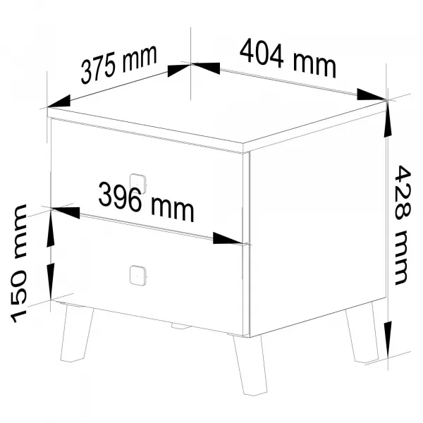 Ak furniture Noční stolek MOBI K-02 bílý/černý
