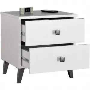 Ak furniture Noční stolek MOBI K-02 bílý/černý