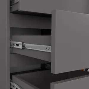 Ak furniture Komoda JERRY 80 cm 1 dveře 5 zásuvek antracitově šedá