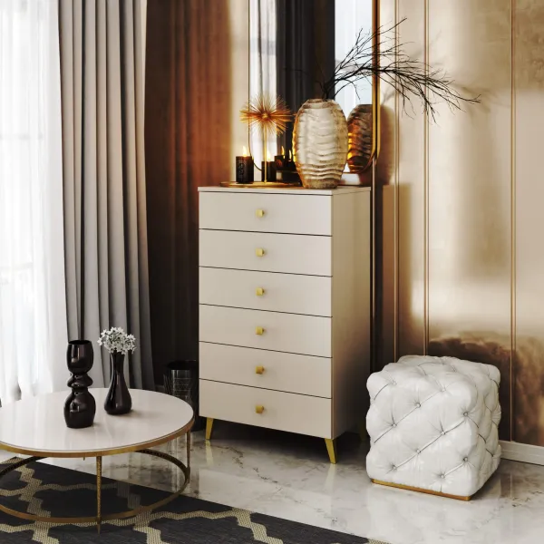 Ak furniture Komoda MOBI K-06 kašmír/zlatá