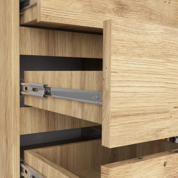 Ak furniture Komoda JERRY 80 cm 1 dveře 5 zásuvek dub artisan
