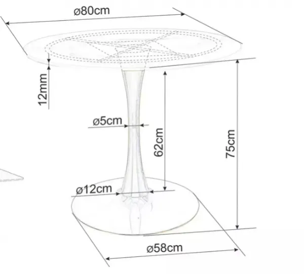 Signal Kulatý jídelní stůl Espero 80 cm černý
