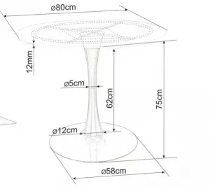 Signal Kulatý jídelní stůl Espero 80 cm černý