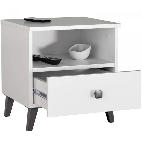Ak furniture Noční stolek MOBI K-01 bílý/černý