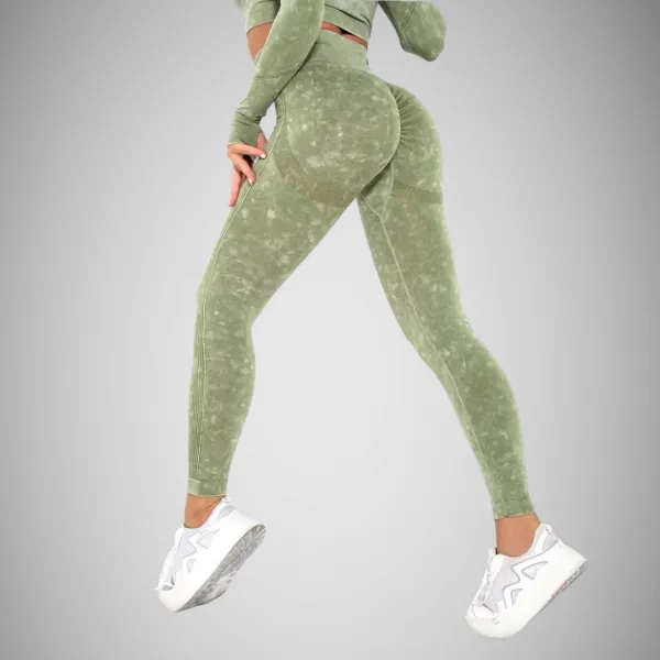 Legínovo Fitness set zeleno-biely Veľkosť: S