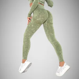 Legínovo Fitness set zeleno-biely Veľkosť: S
