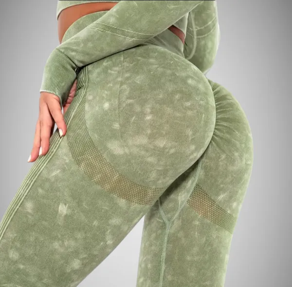 Legínovo Fitness set zeleno-biely Veľkosť: S