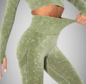 Legínovo Fitness set zeleno-biely Veľkosť: S