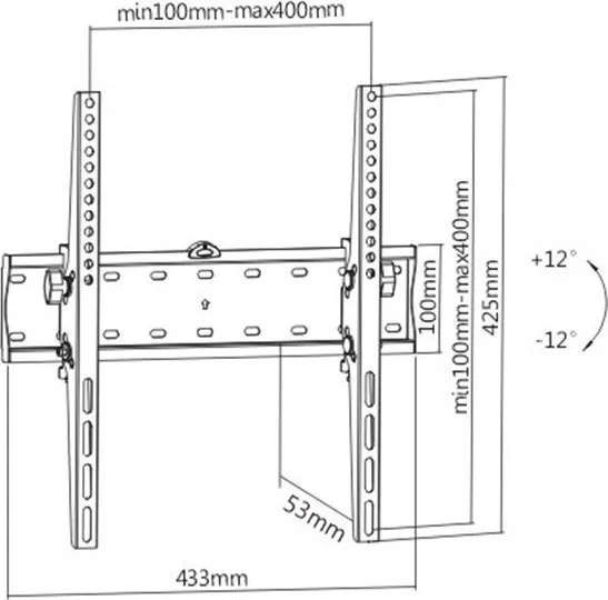 GEMBIRD Držák TV WM-55T-02, 32"-55" (40kg), náklopný