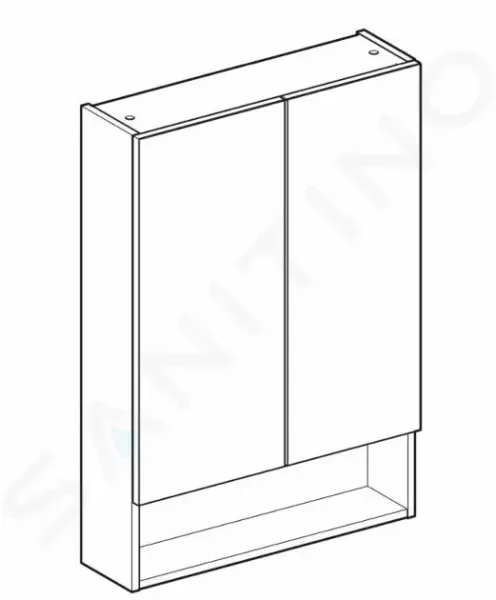 Geberit Selnova Square - Zrkadlová skrinka 850x588x175 mm, 2 dvierka, lesklá biela 501.264.00.1