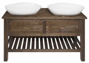 BRAND umyvadlová skříňka 130x73x50cm, mořený smrk BA131S