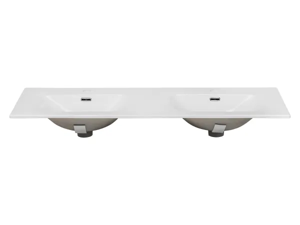 Comad Dvojité keramické zápustné umyvadlo Sky 121 cm bílé