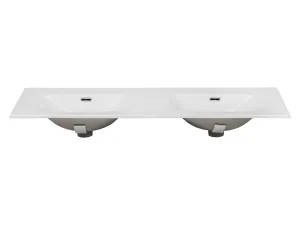 Comad Dvojité keramické zápustné umyvadlo Sky 121 cm bílé