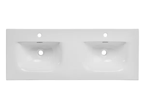 Comad Dvojité keramické zápustné umyvadlo Sky 121 cm bílé