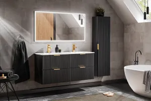 Comad Dvojité keramické zápustné umyvadlo Sky 121 cm bílé