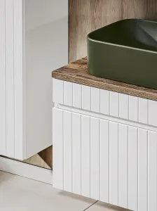 ArtCom Kúpeľňová skrinka s umývadlom a doskou ICONIC White DU140/1 | 140 cm